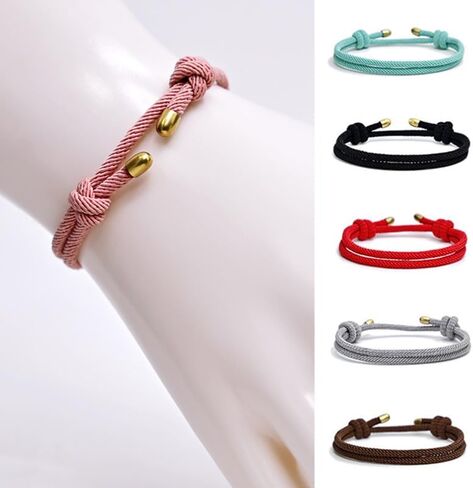 Braided Rope Bracelet for Men Women 1Pcs Nautical Beach Surf Bracelets Gifts Set for Sports, Handmade Woven String Bracelets with Adjustable Knot in Saudi Arabia