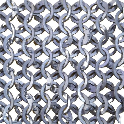 Chainmail Coif Aluminum | Chain Mail Hood | Medieval Costumes | 9 mm Flat Chainmail coif | Reenactment Cosplay Adult Replica Costume Wearable for Men Halloween in Kuwait