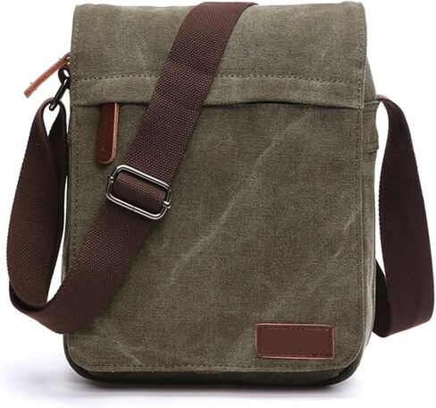 Crossbody Bag Men Single Shoulder Messenger Canvas Bag Men's Fashion Portable Outdoor Computer Bag in Saudi Arabia