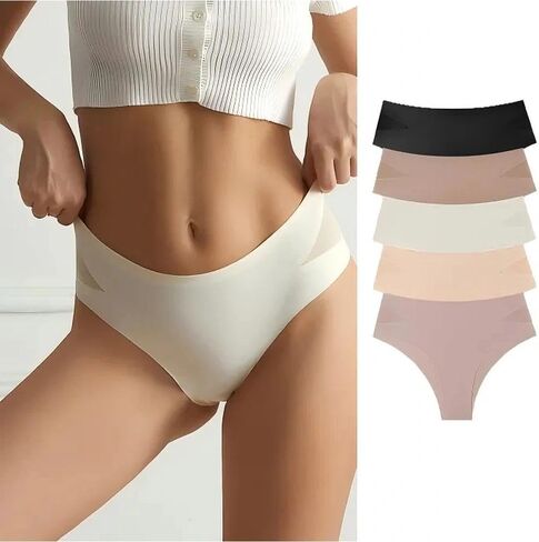 Women Thong Bikini Seamless Underwear Stretch Fit Smooth Contour Invisible Wear Daily Comfort in Saudi Arabia