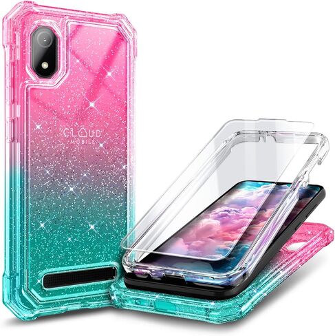 Designed for Google Pixel 6A Phone Case with [Built-in Screen Protector], Full-Body Protective Shockproof Rugged Bumper Cover Impact Resist Case (Marble Sapphire) in Saudi Arabia