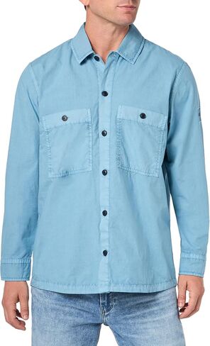 BOSS Mens Garment Dyed Twill Overshirt in Saudi Arabia