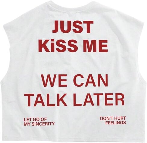 SweatyRocks Men's Slogan Graphic Tank Top Oversized Sleeveless Crewneck Crop Top Undershirts in Saudi Arabia