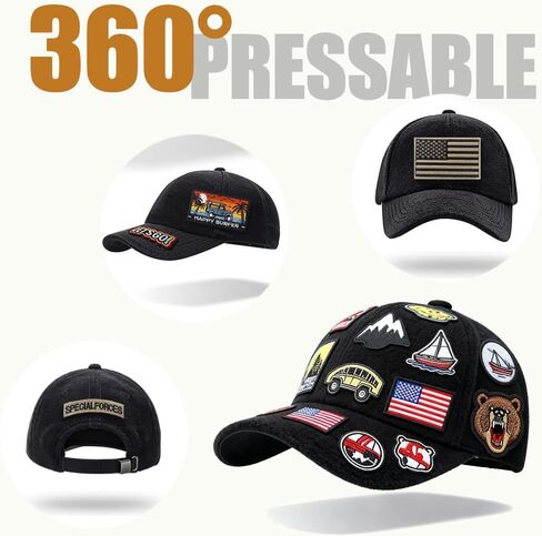 Classic Black Baseball Caps for Men Women Golf Dad Hat Patches Plain Cap Full Surface Hook-and-Loop Adjustable Trucker Hat Patch Hats for Mens Baseball Hats Running Outdoor Activities All Seasons in Kuwait