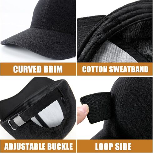 Classic Black Baseball Caps for Men Women Golf Dad Hat Patches Plain Cap Full Surface Hook-and-Loop Adjustable Trucker Hat Patch Hats for Mens Baseball Hats Running Outdoor Activities All Seasons in Kuwait
