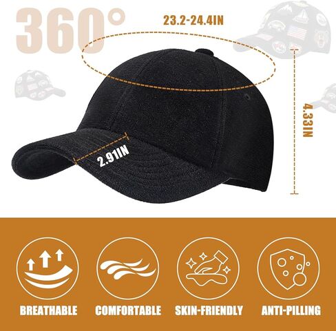 Classic Black Baseball Caps for Men Women Golf Dad Hat Patches Plain Cap Full Surface Hook-and-Loop Adjustable Trucker Hat Patch Hats for Mens Baseball Hats Running Outdoor Activities All Seasons in Kuwait