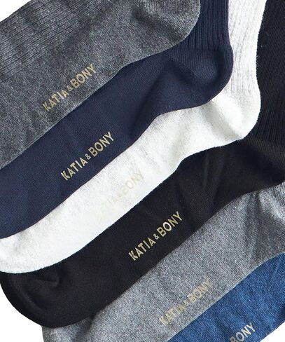 bony&katia Men's Premium Ribbed Dress Socks 6 Pairs Gift Box - Soft Breathable Cotton Mid Calf Business Casual Crew Socks in Saudi Arabia