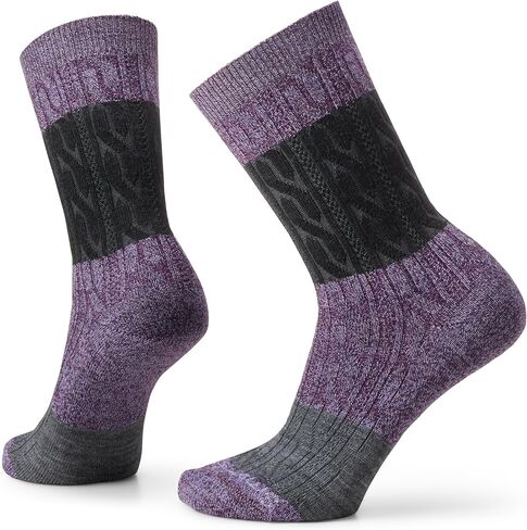 Smartwool Everyday Zero Cushion Merino Wool Color Block Cable Crew Socks for Men and Women in Saudi Arabia
