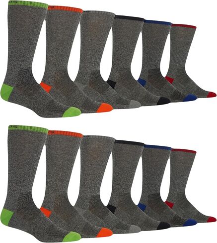 Chaps Men's Marl Athletic Crew Socks 12 Pair Pack, Black, Men's Shoe Size 6.5-12 in Saudi Arabia