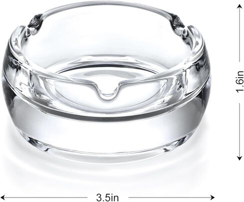 Ashtrays, 2 Pack Glass Ashtray for Cigar Cigarettes, Clear Round Ash trays for Home Office Indoor Outdoor Patio Use in Saudi Arabia