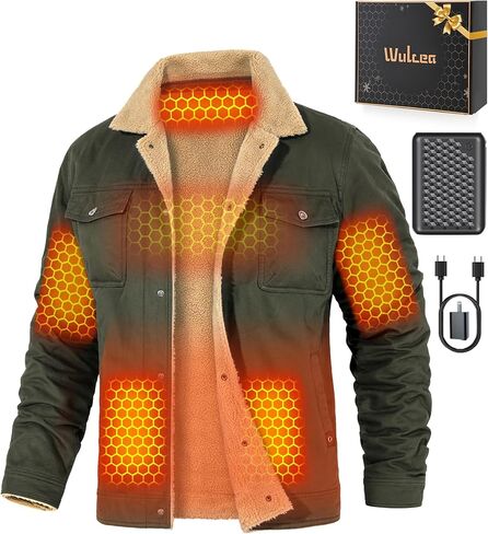 Wulcea Graphene Heated Jacket for Men 12V Fast Charge 18400mAh Large Capacity in Kuwait