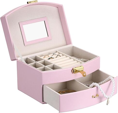 ELLDOO Musical Jewelry Box with Drawer, Purple Music Box Keepsake Box, Small Trinket Jewelry Storage Box Gift for Girls Women (Tune: You are My Sunshine) in Saudi Arabia