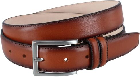 Trafalgar Men's Malik Burnished Feather Edged 32mm Leather Belt in Saudi Arabia