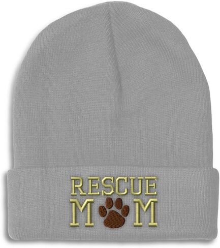 Beanies for Men Rescue Mom Dogs Cats Mother Skull Cap Winter Hats Women Acrylic One Size in Saudi Arabia