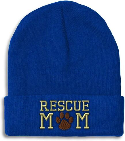 Beanies for Men Rescue Mom Dogs Cats Mother Skull Cap Winter Hats Women Acrylic One Size in Saudi Arabia