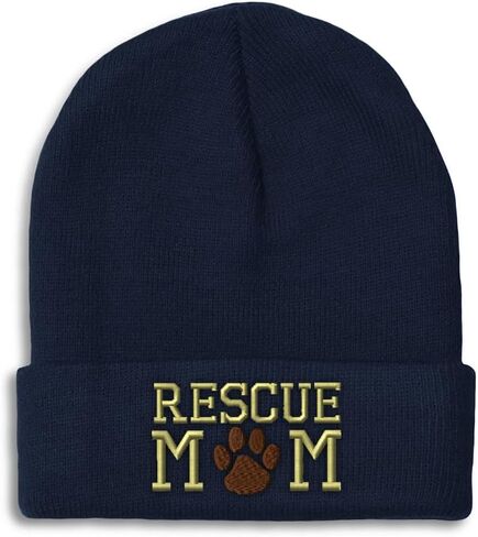 Beanies for Men Rescue Mom Dogs Cats Mother Skull Cap Winter Hats Women Acrylic One Size in Saudi Arabia