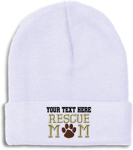 Beanies for Men Rescue Mom Dogs Cats Mother Skull Cap Winter Hats Women Acrylic One Size in Saudi Arabia