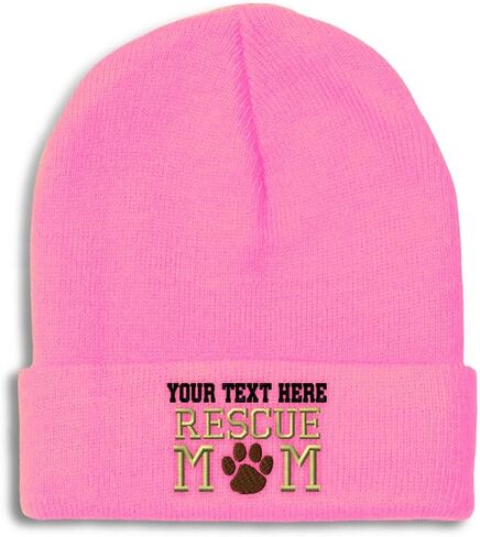 Beanies for Men Rescue Mom Dogs Cats Mother Skull Cap Winter Hats Women Acrylic One Size in Saudi Arabia