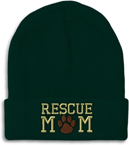 Beanies for Men Rescue Mom Dogs Cats Mother Skull Cap Winter Hats Women Acrylic One Size in Saudi Arabia