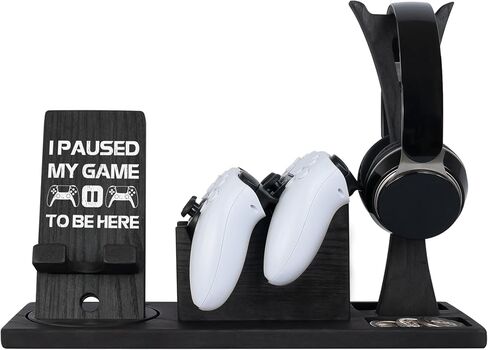 Gamer Gifts for Men Gaming Controller Organizer with Headphone Holder & Game Controller Stand - Unique Gift Idea for Teenage Boy, Husband, Boyfriend, Game Lover, Game Room Decor, Gaming Accessory in Saudi Arabia