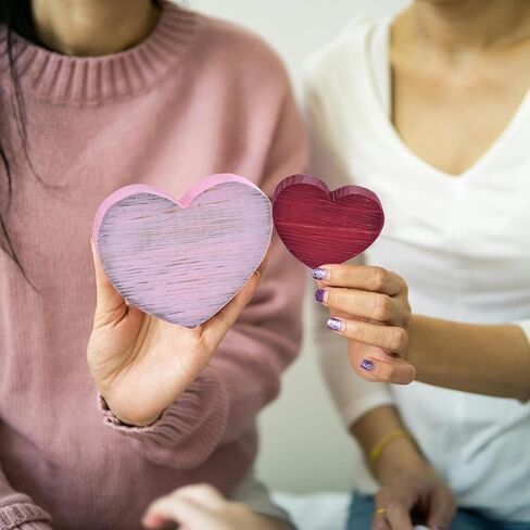 مجموعة مكعبات قلب خشبية لعيد الحب مكونة من 6 قطع، ديكورات عيد الحب الريفية لديكور صينية متدرجة، ديكور طاولة عيد الحب على شكل قلب الحلوى، ديكور قلوب خشبية للقطعة المركزية لعيد الحب (6 قطع) in Kuwait
