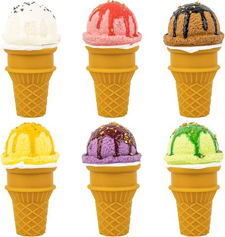 Framendino, 6 Pack Artificial Ice Cream Cone Fake Realistic Dessert Simulation Food for Decoration Model Kitchen Photo Props in Saudi Arabia