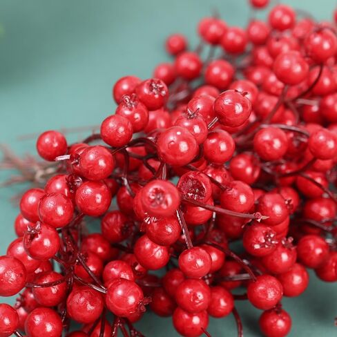 Christmas Simulation Berry Berries Branches Artificial Flower Fruit Cherry Plants Pendant Home Xmas Party Decoration DIY Gift (7Pcs) in Saudi Arabia