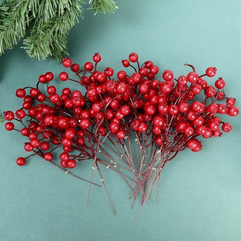 Christmas Simulation Berry Berries Branches Artificial Flower Fruit Cherry Plants Pendant Home Xmas Party Decoration DIY Gift (7Pcs) in Saudi Arabia