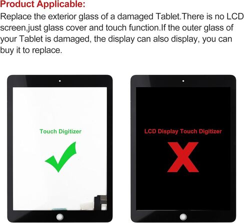 New Touch Screen Digitizer Replacement for iPad Air 2 2014 9.7" A1566 A1567 with OCA Adhesive Repair Tools Kit-No LCD Screen in Saudi Arabia