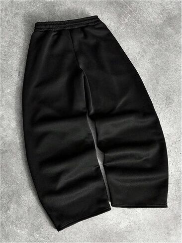 GORGLITTER Men's Embroidered Barrel Sweat Pants High Waist Wide Leg Gym Sweatpants Baggy Workout Pants in Saudi Arabia
