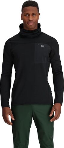بلوفر بغطاء رأس من الصوف Vigor Grid للرجال من Outdoor Research، أسود، M in Saudi Arabia