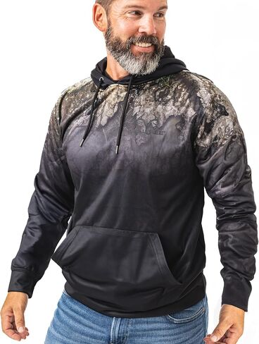 Realtree Men's Anter Logo EDGE Camo Midweight Super Soft Pullover Fleece Hoodies in Saudi Arabia
