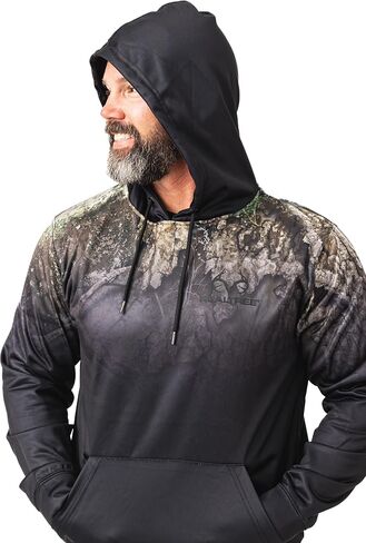 Realtree Men's Anter Logo EDGE Camo Midweight Super Soft Pullover Fleece Hoodies in Saudi Arabia