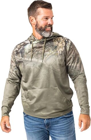 Realtree Men's Anter Logo EDGE Camo Midweight Super Soft Pullover Fleece Hoodies in Saudi Arabia