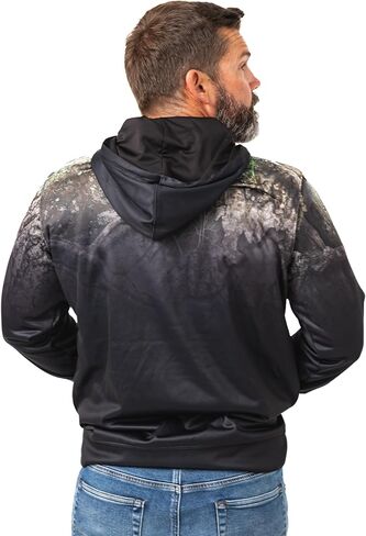 Realtree Men's Anter Logo EDGE Camo Midweight Super Soft Pullover Fleece Hoodies in Saudi Arabia