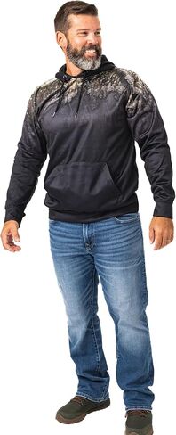 Realtree Men's Anter Logo EDGE Camo Midweight Super Soft Pullover Fleece Hoodies in Saudi Arabia