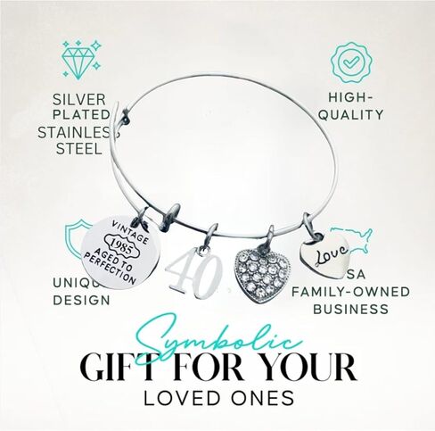 40th Birthday Gifts for Women – 1985 Jewelry Gift, Vintage Aged to Perfection, Unique 40 Year Old Birthday Gift Idea in Saudi Arabia