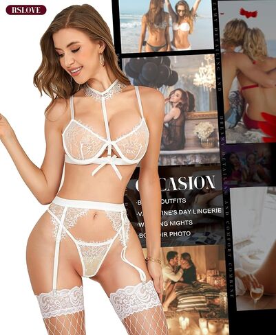 مجموعات الملابس الداخلية للنساء مثير - الدانتيل الأزهار Underwire القابلة للإزالة قلادة حزام الرباط محض حمالة الصدر واللباس الداخلي مجموعة الأسود in Saudi Arabia