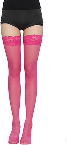 Sexy Lace Top Thigh High Stockings 20D Nylon Sexy Silky Sheer Stay Up Pantyhose Over the Knee Hosiery for Women in Saudi Arabia