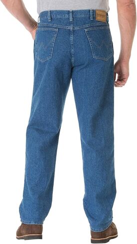 بنطلون جينز مطاطي كبير وطويل للرجال من Wrangler - 42 38، Stonewash in Saudi Arabia