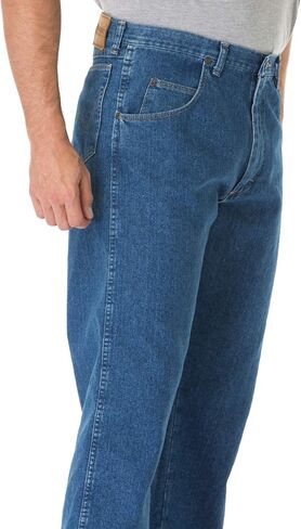 بنطلون جينز مطاطي كبير وطويل للرجال من Wrangler - 42 38، Stonewash in Saudi Arabia