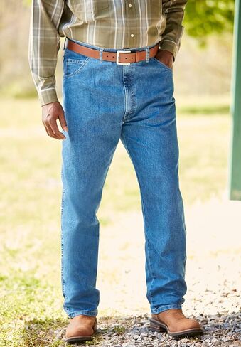 بنطلون جينز مطاطي كبير وطويل للرجال من Wrangler - 42 38، Stonewash in Saudi Arabia