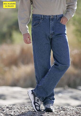 بنطلون جينز مطاطي كبير وطويل للرجال من Wrangler - 42 38، Stonewash in Saudi Arabia