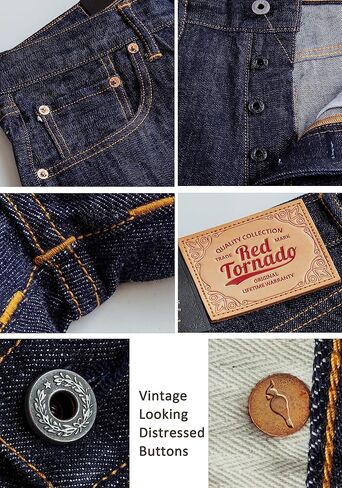 Red Tornado Vintage Men's Jeans Relaxed Fit Straight Leg 14oz Selvedge Jean Denim Pants Loose Fit Hight Rise Men Jeans in Saudi Arabia