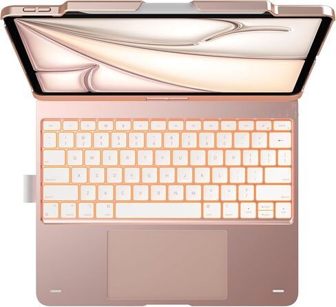 typecase Keyboard Case for iPad Pro 13 (M4) & iPad Air 13 (M3/M2, 2025/2024), Trackpad, 360° Rotatable, Wireless, 11-Colors Backlit for iPad Pro 12.9(6th/5th/4th/3rd Gen), Dark Black in Kuwait