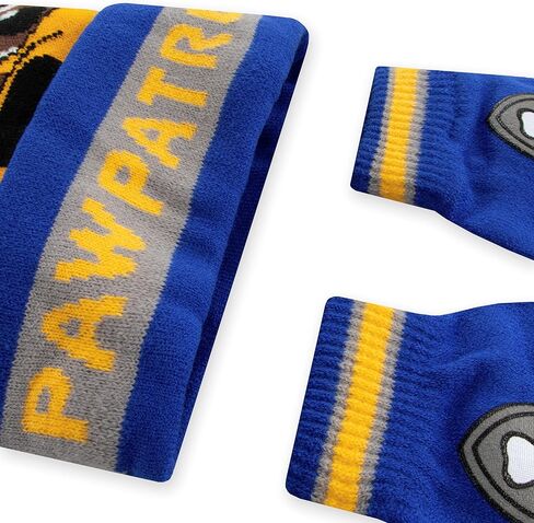 Paw Patrol Hat And Gloves For Boys, Chase Kids Winter Hat Set, Chase Boys' Hats & Caps, Blue, One Size in Saudi Arabia