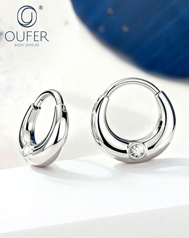 خواتم OUFER Septum Rings 16G لامعة وشفافة من CZ مجوهرات ثقب الحاجز، 316L من الفولاذ الجراحي Daith Piercing Jewelry، Daith Helix Cartilage Rook Ears للنساء in Kuwait