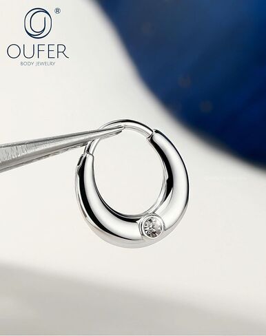 خواتم OUFER Septum Rings 16G لامعة وشفافة من CZ مجوهرات ثقب الحاجز، 316L من الفولاذ الجراحي Daith Piercing Jewelry، Daith Helix Cartilage Rook Ears للنساء in Kuwait