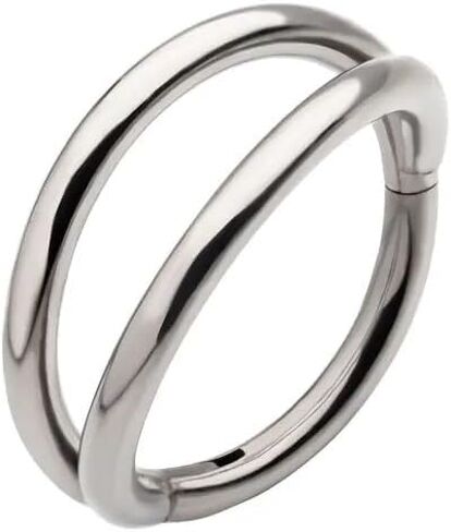 Pierced Owl 18GA ASTM F-136 Implant Grade Titanium Double Hoop Hinged Segment Clicker Ring in Saudi Arabia