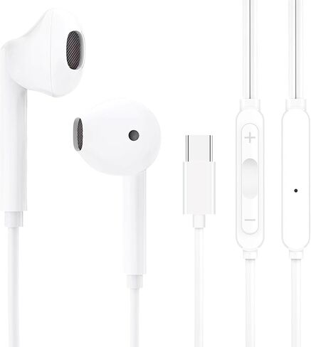 سماعات USB C لـ iPhone 16 15 ، سماعات الرأس السلكية USBC لأجهزة iPad Pro Air Mini ، iPad 10th ، MacBook ، Type C Earbuds لـ Samsung ، Google PXIEL ، سماعات للأذن لللينوفو ، Dell ، الميكروفون ، التحكم في مستوى الصوت in Kuwait